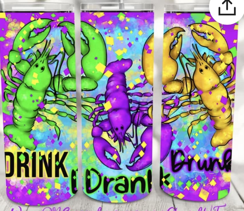 Crawfish drink drank drunk Design