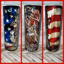 american flag deer